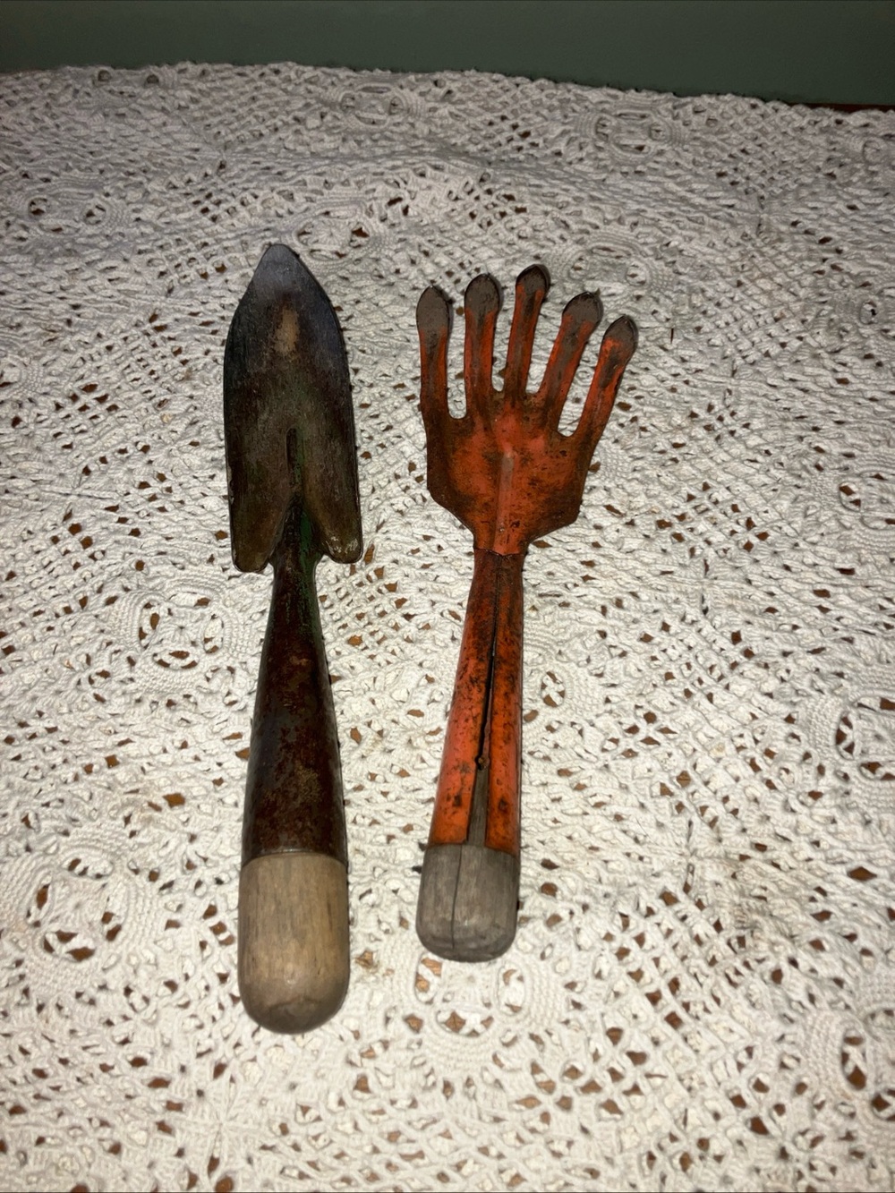 Metal Wooden Handled Vintage Gardening Tools